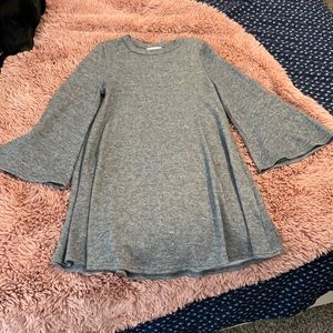 Long Sleeve Grey Dress with Elbow Patches